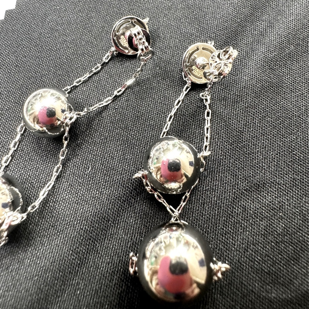 T&co triple ball drop earrings